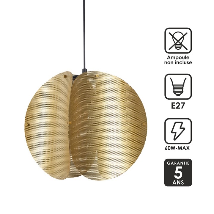 Suspension Jafi en métal doré Ø38 cm