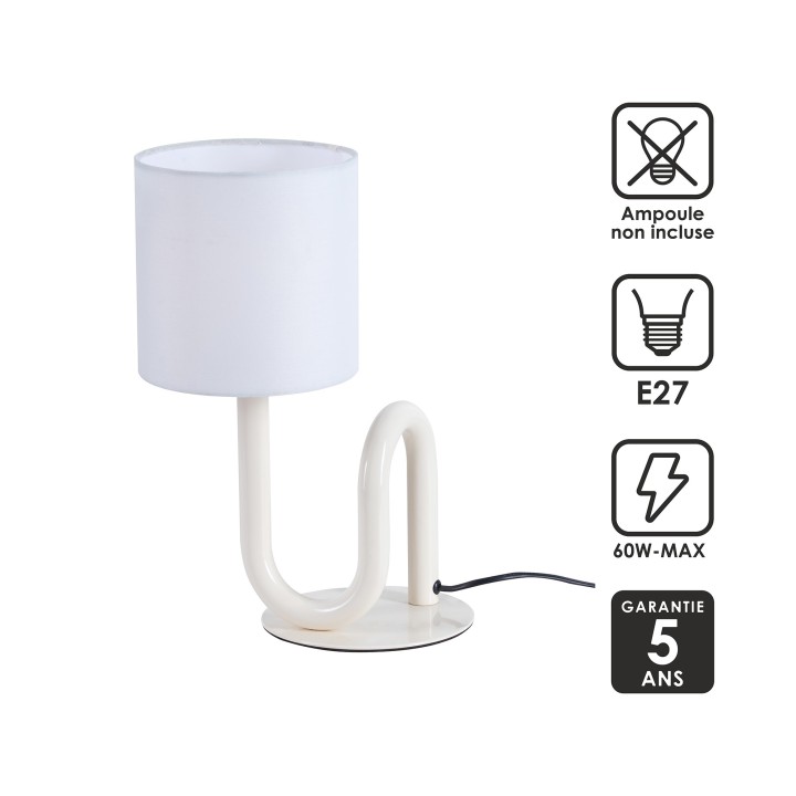 Lampe à poser Wama en métal Ø15 cm