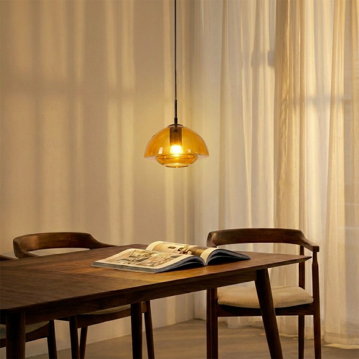 Suspension Jelife métal et verre Ø23 cm