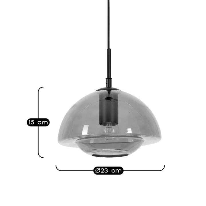 Suspension Jelife métal et verre Ø23 cm