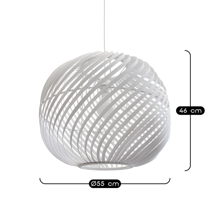 Suspension Twist en bambou blanc Ø55 cm