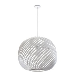 Suspension Twist en bambou blanc Ø55 cm