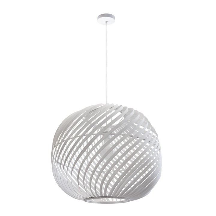 Suspension Twist en bambou blanc Ø55 cm