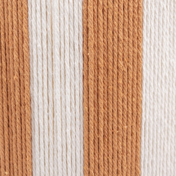 Suspension Moyo en coton rayures blanc et orange Ø38 cm