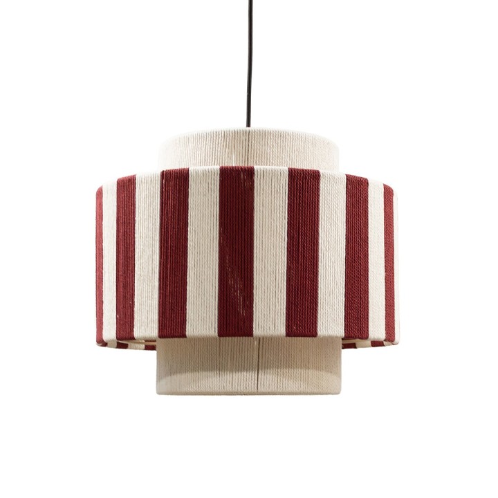 Suspension Moyo en coton rayures blanc et rouge Ø38 cm