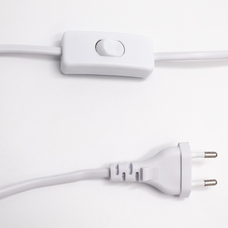 Detail of Lampe à poser Moyo en coton rayures blanc et orange Ø28 cm