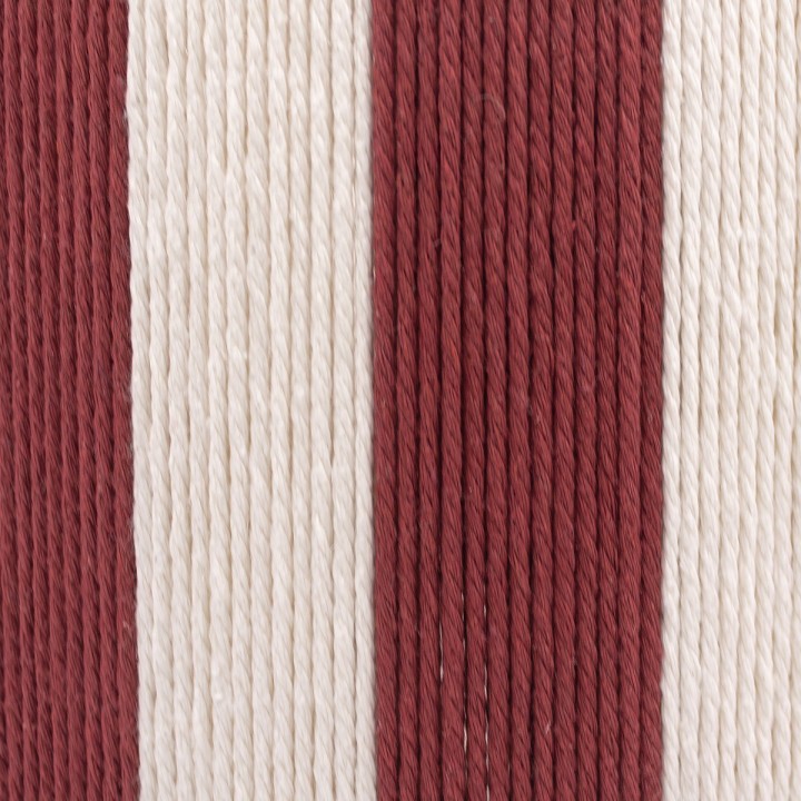 Lampe à poser Moyo en coton rayures blanc et rouge Ø28 cm