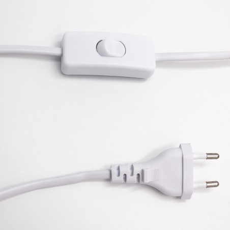 Detail of Lampe à poser Moyo en coton rayures blanc et rouge Ø28 cm