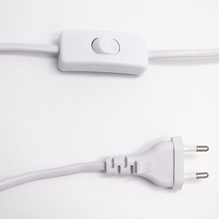 Lampe à poser Moyo en coton rayures blanc et rouge Ø28 cm