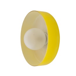 Applique murale Yori en métal et verre rouge et jaune Ø25 cm