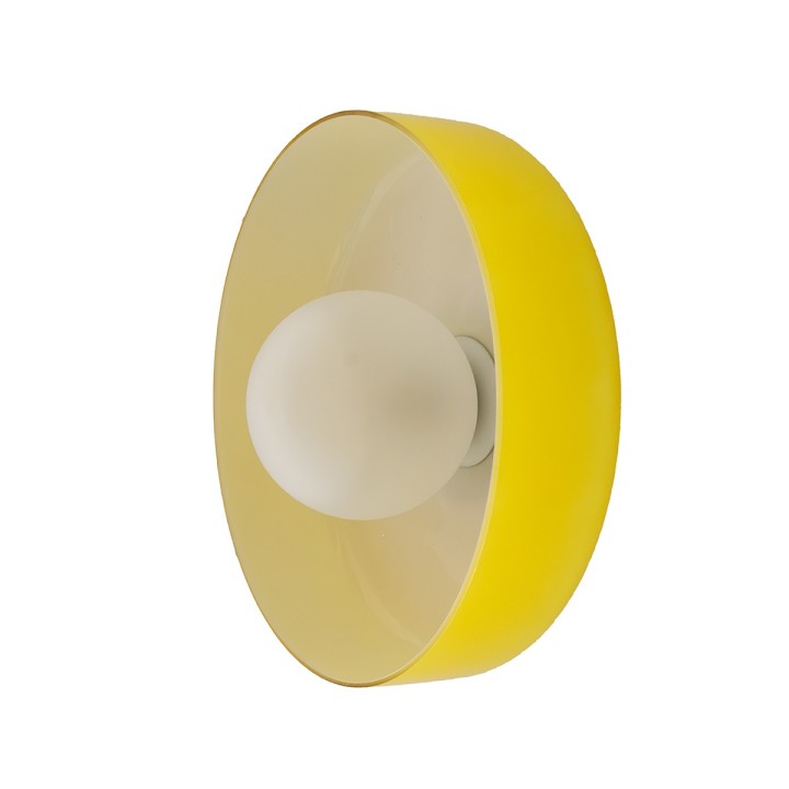 Applique murale Yori en métal et verre rouge et jaune Ø25 cm