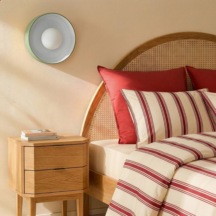 Applique murale Yori en métal et verre rouge et vert Ø25 cm