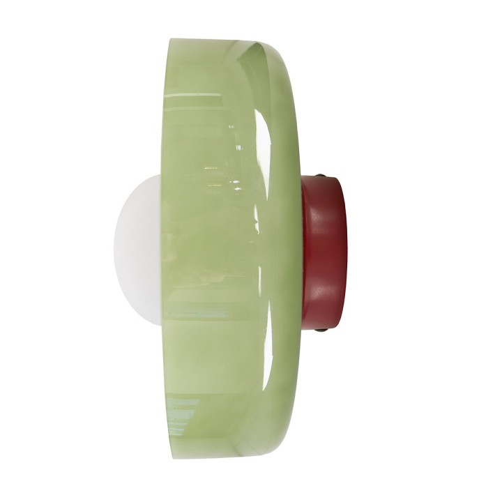 Applique murale Yori en métal et verre rouge et vert Ø25 cm