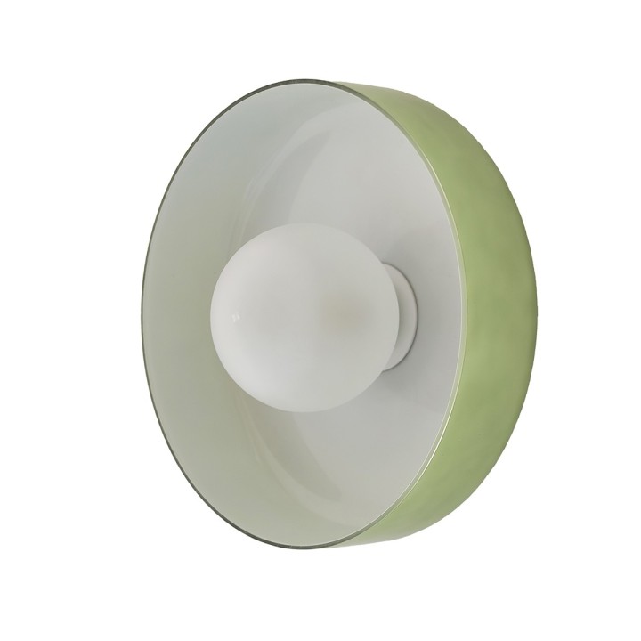 Applique murale Yori en métal et verre rouge et vert Ø25 cm