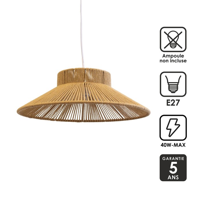 Suspension Nonga corde naturelle Ø38 cm