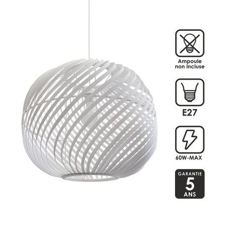 Detail of Suspension Twist en bambou blanc Ø55 cm