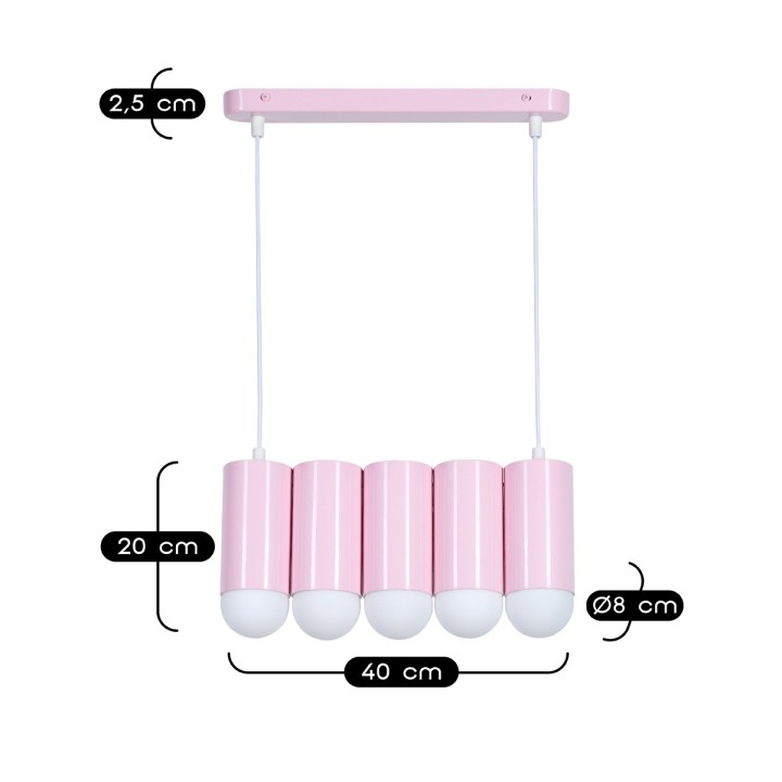 Suspension Loozi 5 ampoules en métal